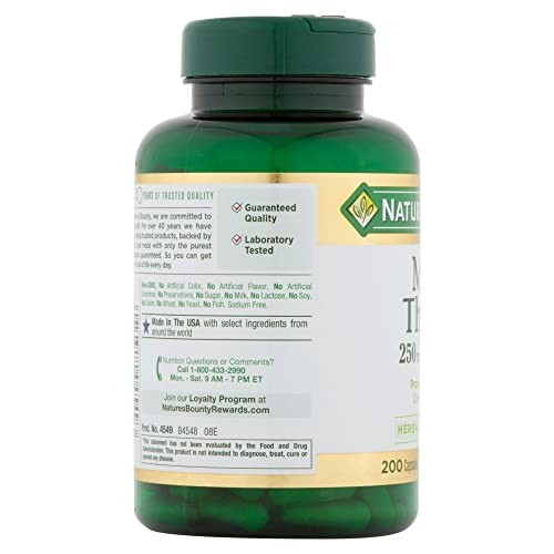 Nature's Bounty Milk Thistle 250 Mg Capsules 200 Ea (Pack of 2) thumbnail