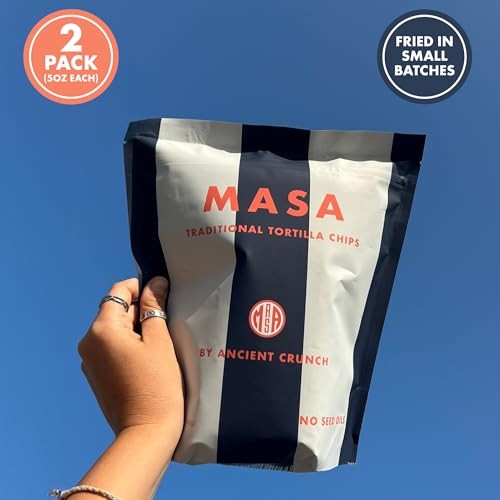 MASA Chips Blue Corn Tortilla Chips - Naturally Grown Blue Corn with Grass Fed Tallow and Sea Salt Tortilla Chips - No Seed-Oil Snacks - 2 Pack, 5 Oun thumbnail