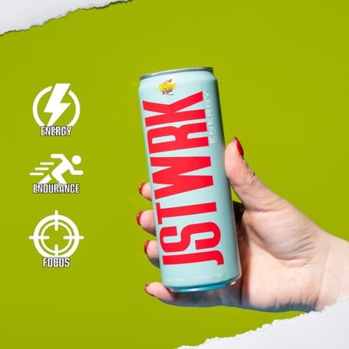 JST WRK Energy Drink - 12-Pack, Sugar-Free, Zero Calories, No Sugar Alcohols, 12 Fl Oz., 200 Milligrams Caffeine (Melon Pop) thumbnail