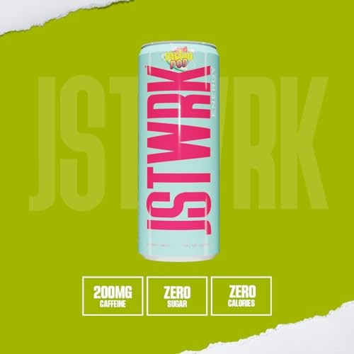 JST WRK Energy Drink - 12-Pack, Sugar-Free, Zero Calories, No Sugar Alcohols, 12 Fl Oz., 200 Milligrams Caffeine (Melon Pop) thumbnail