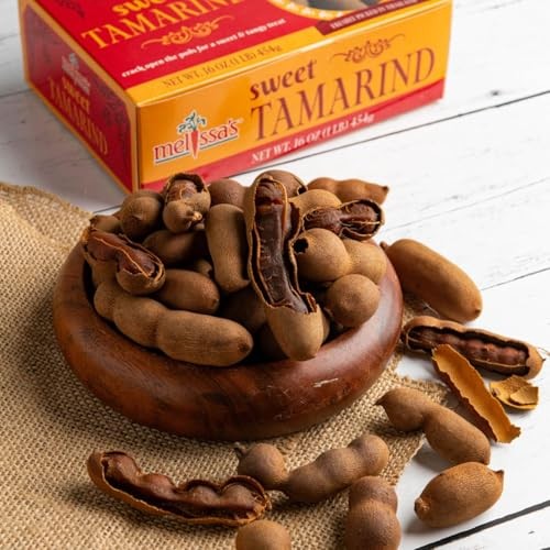 Melissas Large Sweet Tamarind Pods  Whole Fruit, 100% Natural, Thai Tamarindo, Dried & Fresh, Sweet & Tangy Flavor  16 Oz Bag, Non-GMO, Good Source of thumbnail