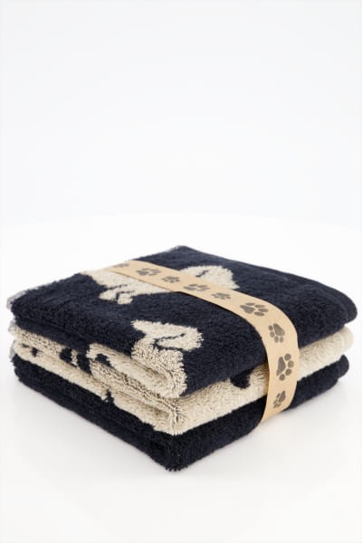 Caw Seiftücher We Love Dogs Mix 6249 3er-Pack Farbe: Schwarz-Beige - 93 - 30x30 Cm