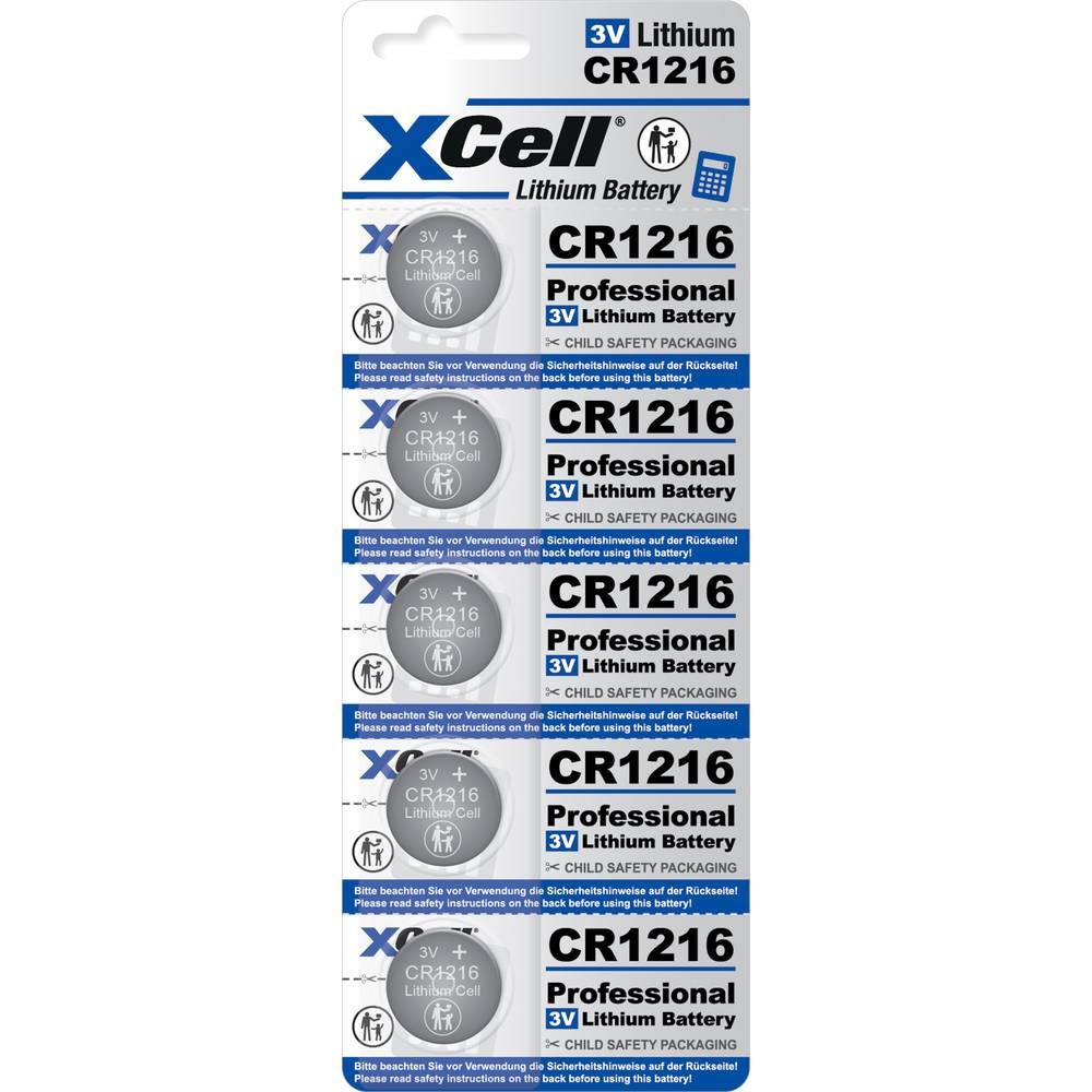 XCell Knopfzelle CR 1216 3 V 5 St. 30 Lithium