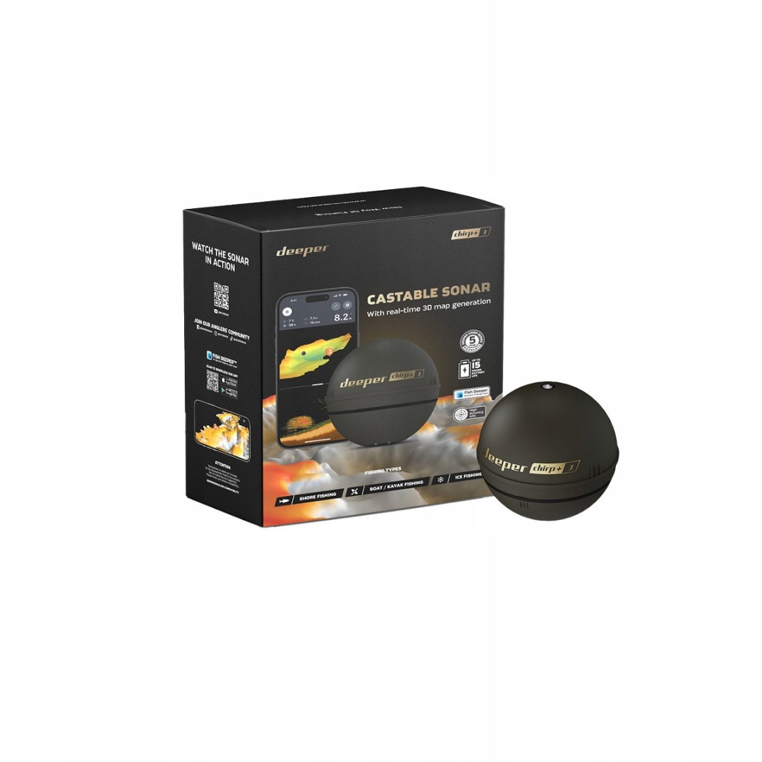 DEEPER Sonar CHIRP+ 3 Smart Fish Finder - Black