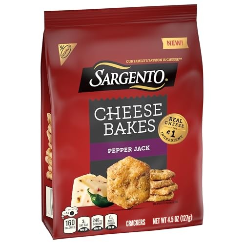 Sargento Crackers Cheese Bakes, Pepper Jack Crackers, Cheese Crackers - 4.5 Oz thumbnail