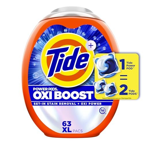 Tide Oxi Boost Power HE Deep Cleaning Concentrated Laundry Detergent Pods 63 Pacs - 93oz