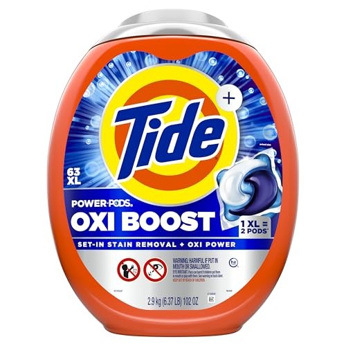 Tide Oxi Boost Power HE Deep Cleaning Concentrated Laundry Detergent Pods 63 Pacs - 93oz thumbnail