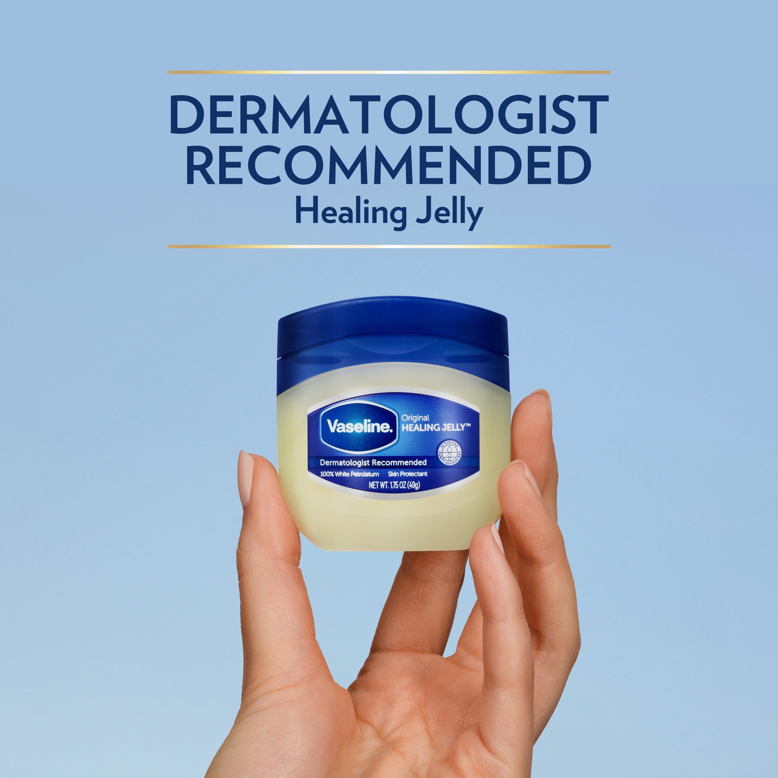 Vaseline Healing Jelly for Dry Cracked Skin and Eczema Relief Original 100% Pure Petroleum Jelly  1.75 Oz thumbnail