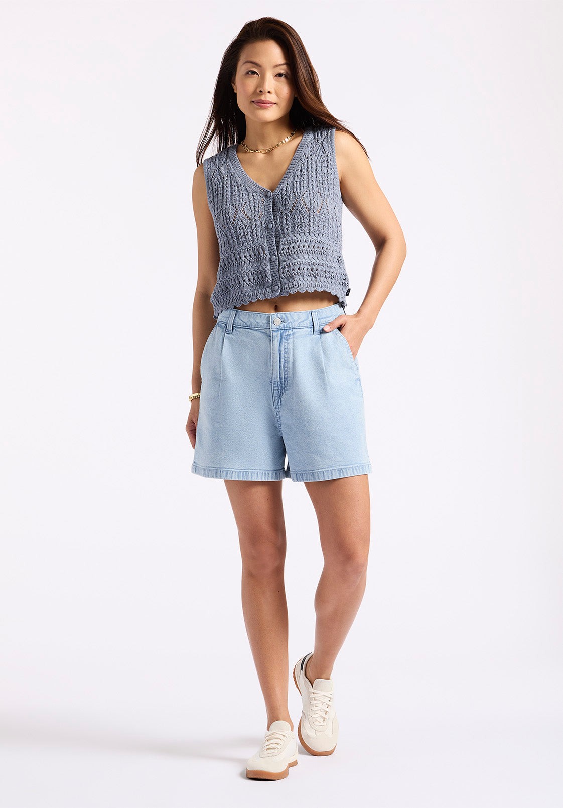 Buffalo Jeans Women's Gaga Casual Denim Shorts, Bleached Blue - Size: 33 thumbnail