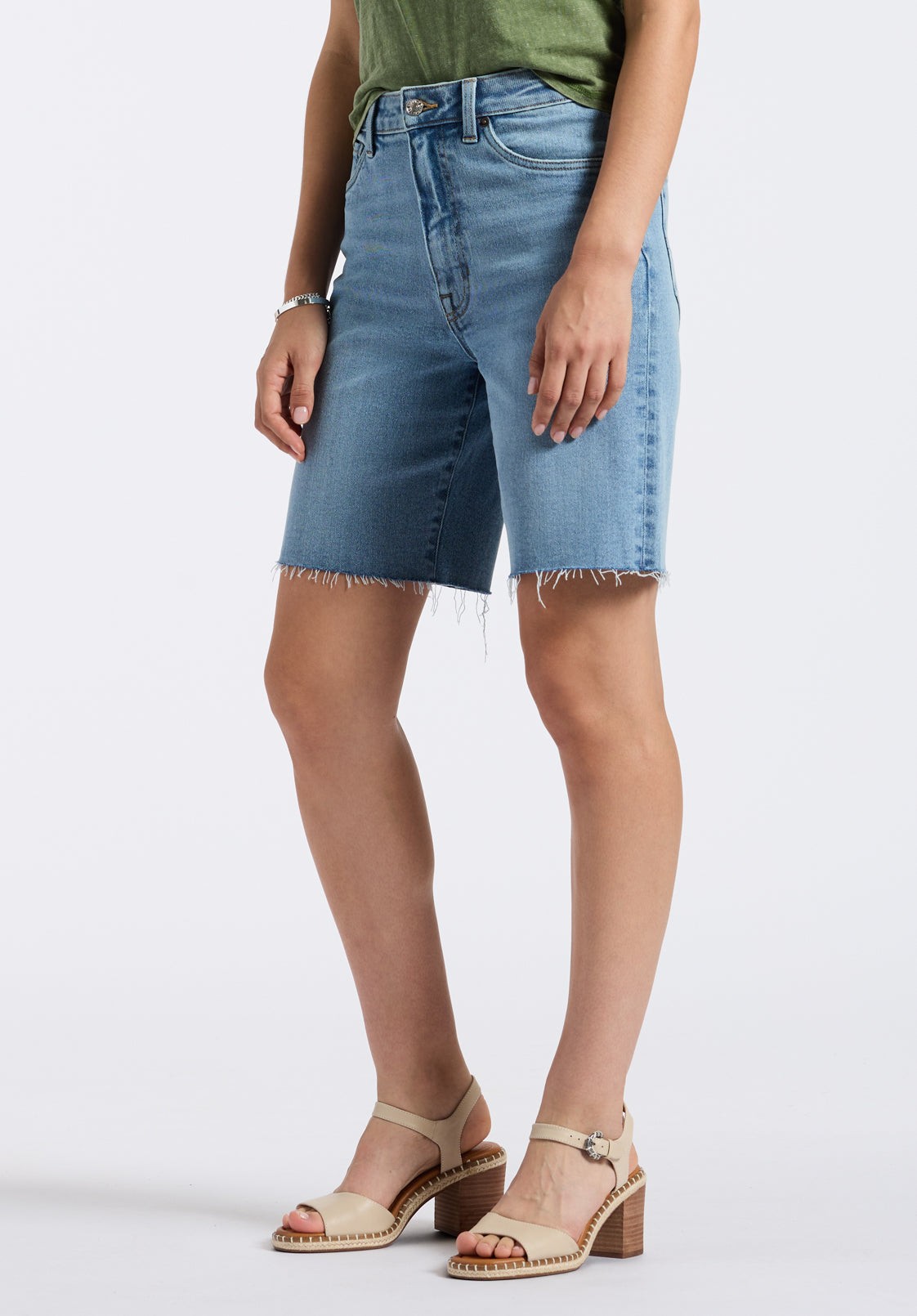 Buffalo Jeans Women's High Rise Bermuda Bambi, Vintage Blue - Size: 33 thumbnail