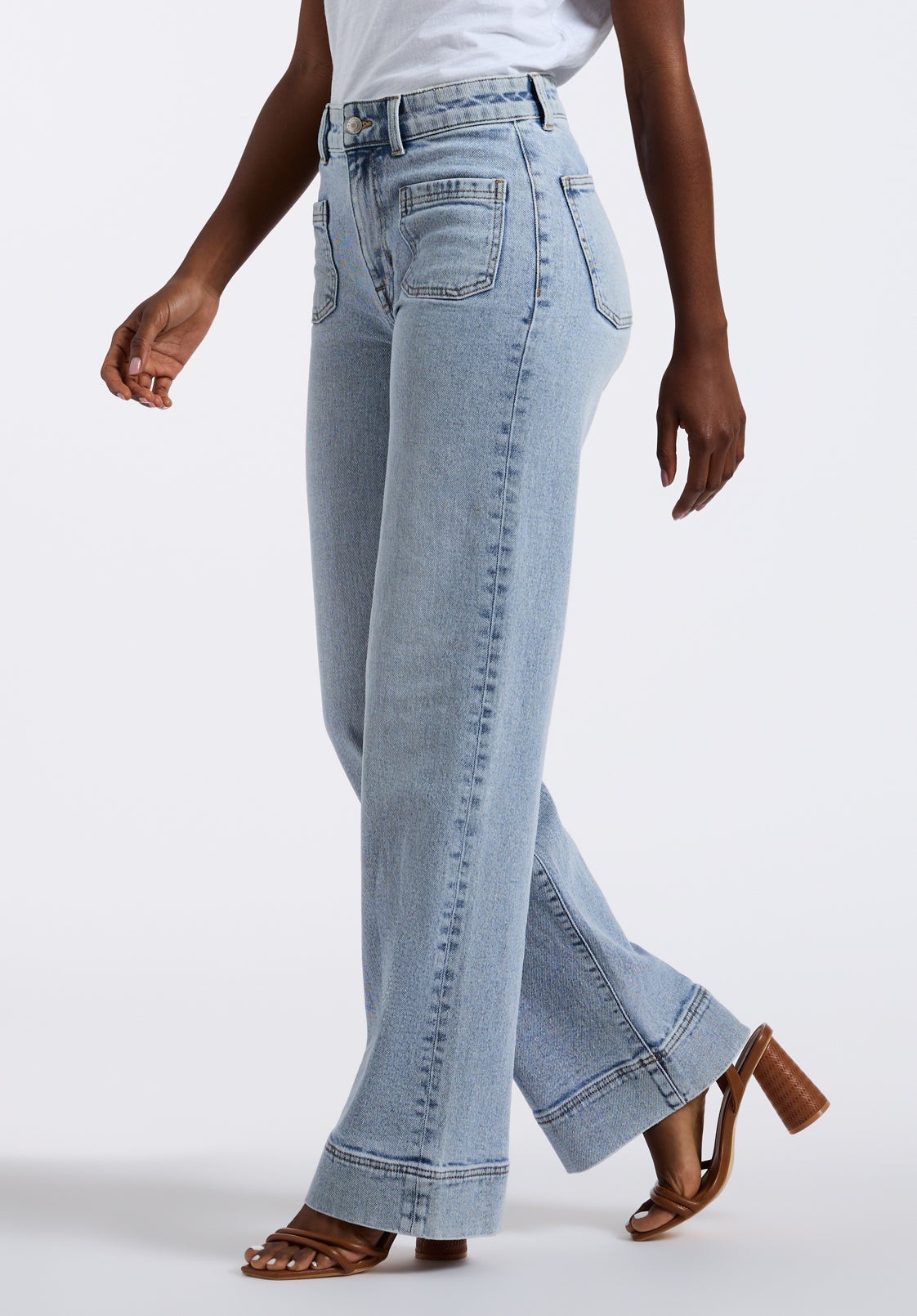 Buffalo Jeans Women's High Rise Wide Leg Addie Jeans, Bleached Blue - Size: 33 thumbnail
