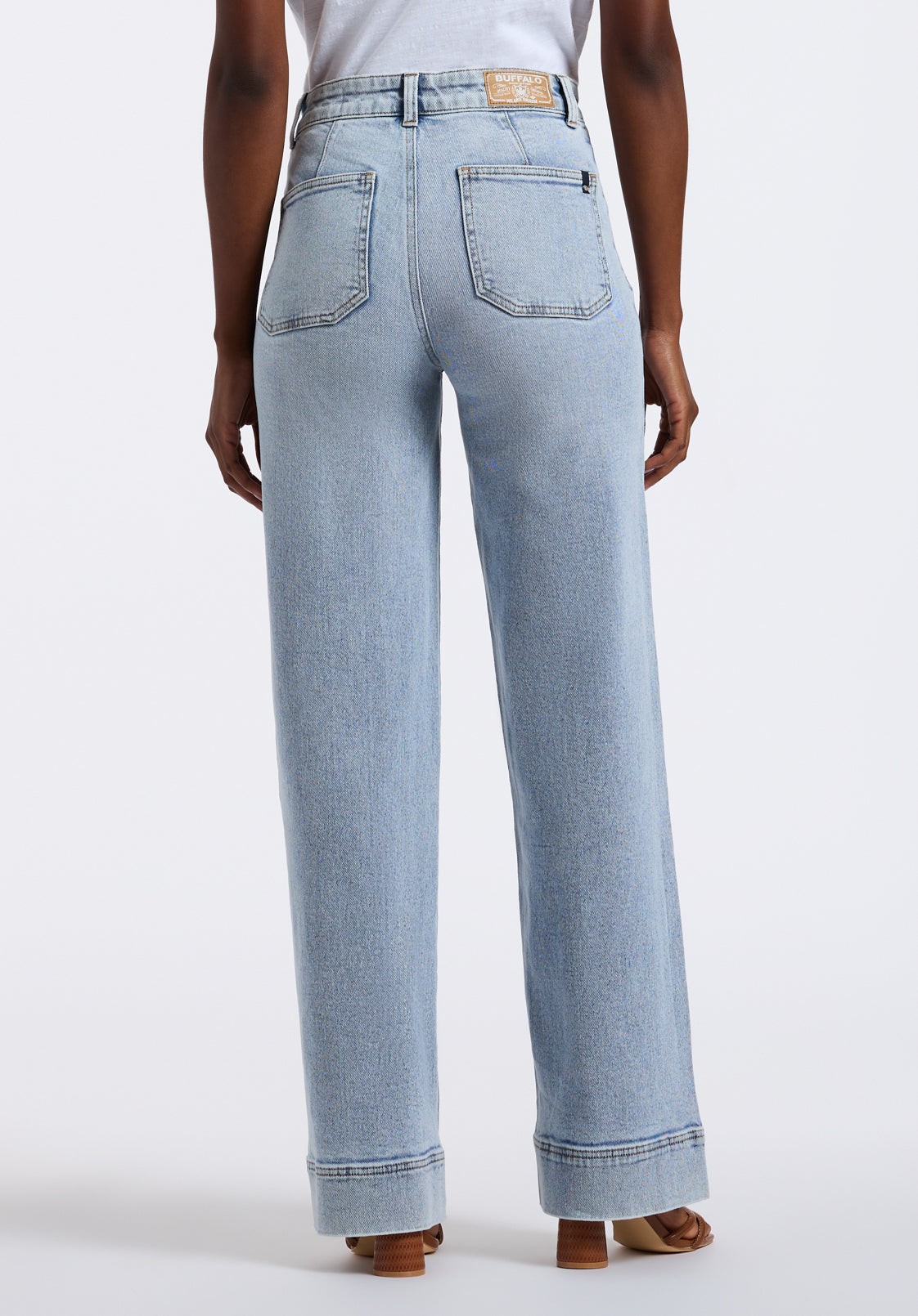 Buffalo Jeans Women's High Rise Wide Leg Addie Jeans, Bleached Blue - Size: 33 thumbnail