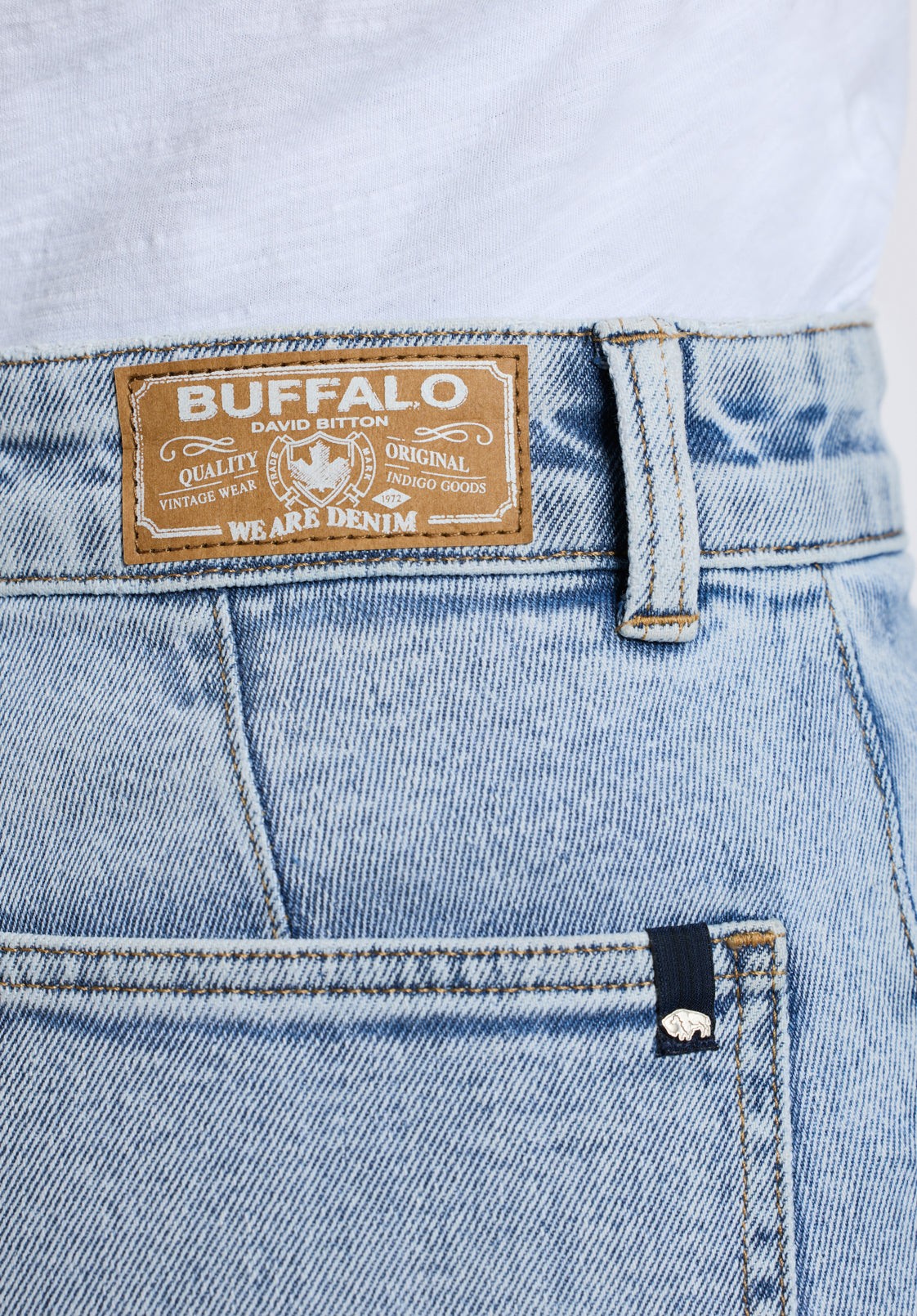 Buffalo Jeans Women's High Rise Wide Leg Addie Jeans, Bleached Blue - Size: 33 thumbnail