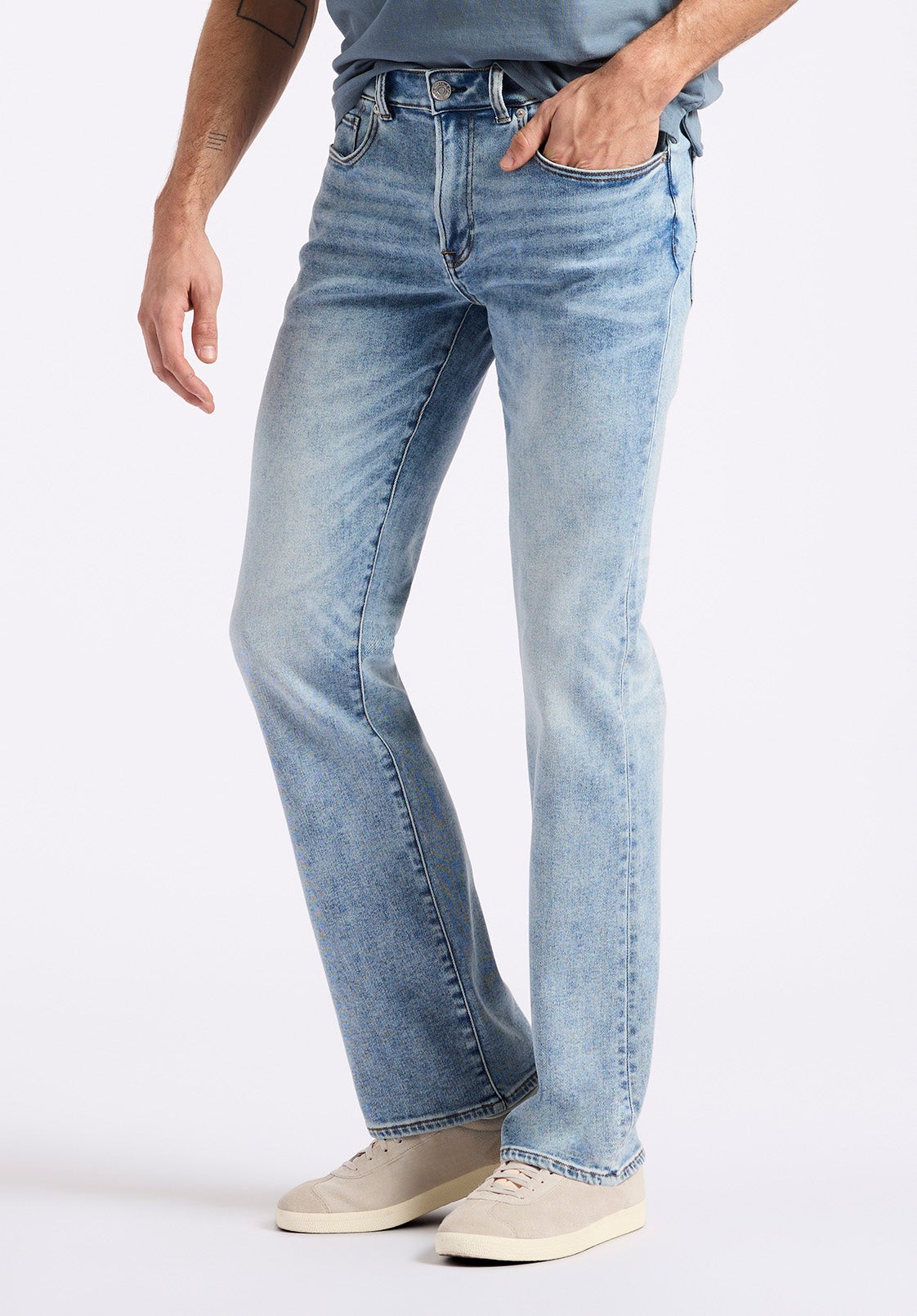 Buffalo Jeans Men's Slim Bootcut King Jeans, Sanded and Whiskered Blue - Size: 33 thumbnail