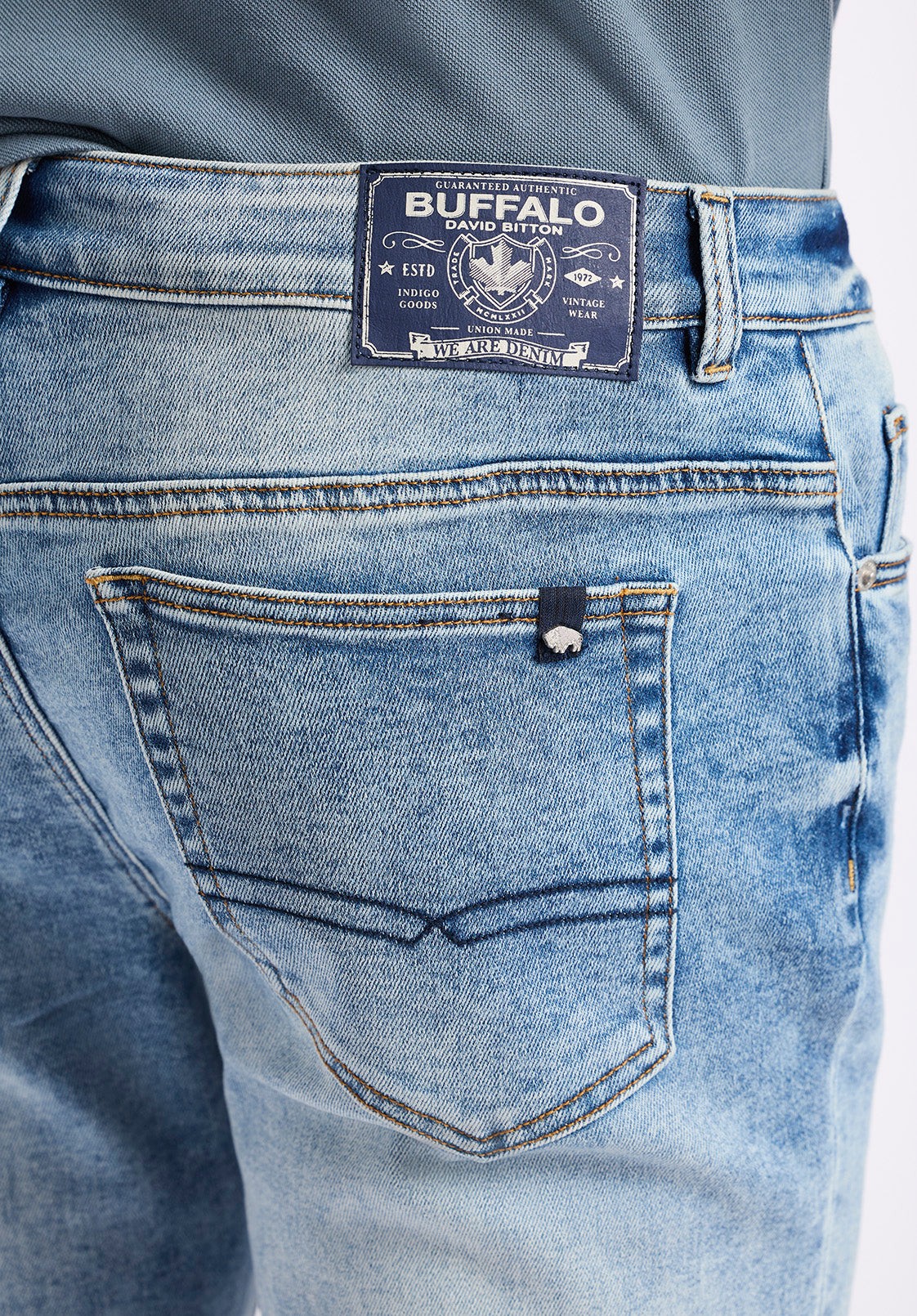 Buffalo Jeans Men's Slim Bootcut King Jeans, Sanded and Whiskered Blue - Size: 33 thumbnail
