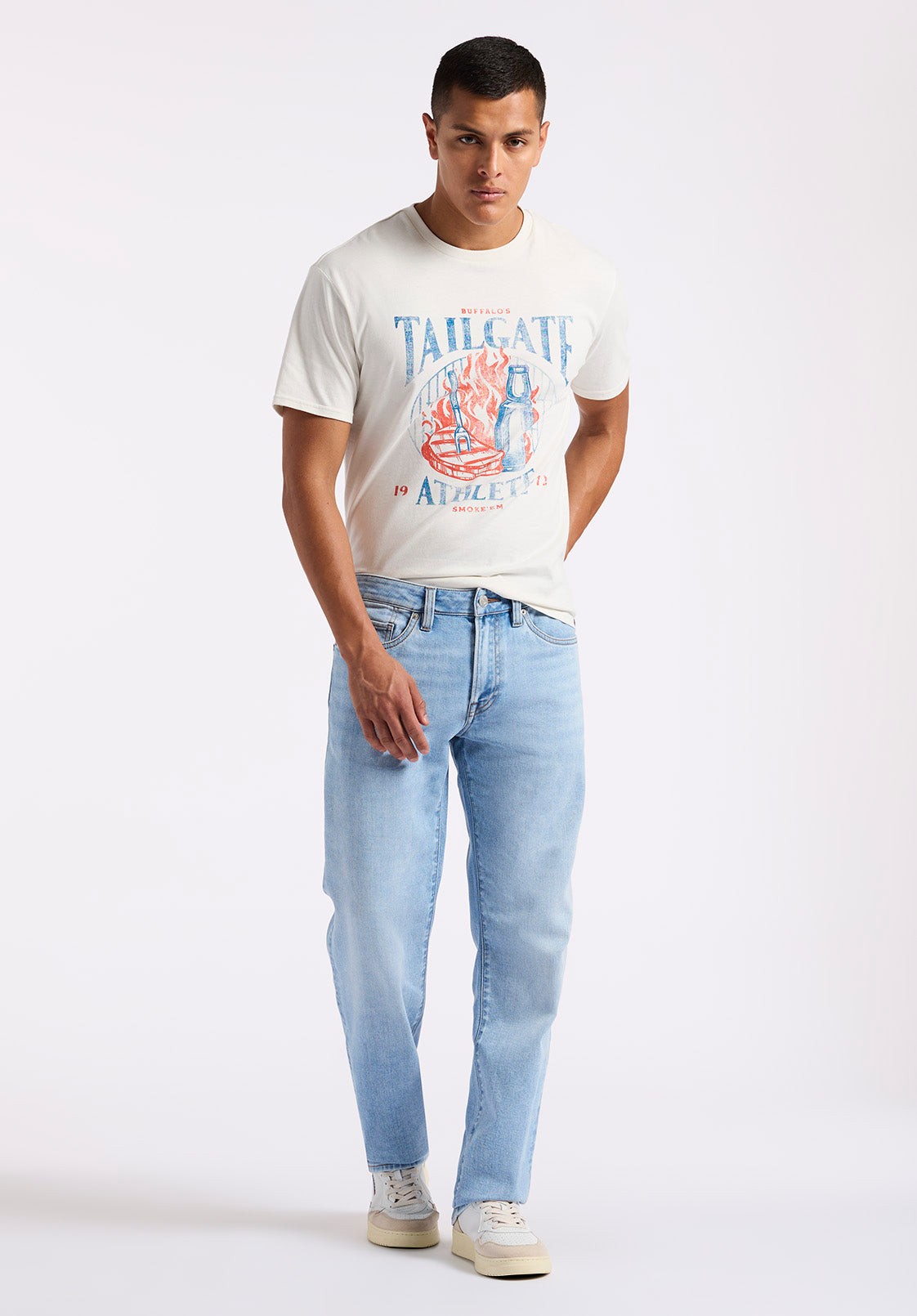 Buffalo Jeans Men's Relaxed Straight Driven Jeans, Light Blue - Size: 33 thumbnail