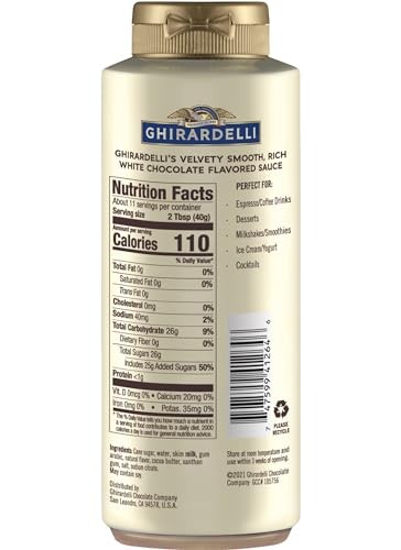 Ghirardelli Sea Salt Caramel and White Chocolate Flavored Sauce Squeeze Bottles, 16 Ounce (Pack 2) with Ghirardelli Stamped Barista Spoon thumbnail