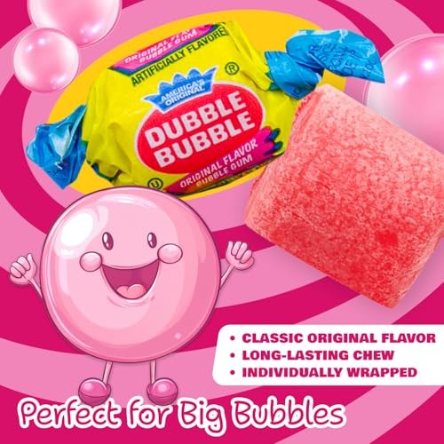 DUBBLE BUBBLE Gum Original Flavor 3 Pounds  Bulk Bag, Fruit Flavored, Chewing Gum, Individually Wrapped thumbnail