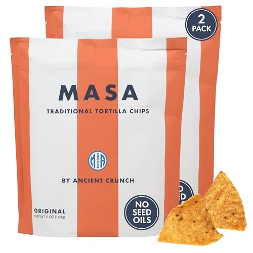 MASA CHIPS - Tortilla Chips Snack Pack - Seed Oil Free, Naturally Grown Corn Chips - Low Carb Snacks - Made with Grass Fed Tallow & Sea Salt Tortilla 