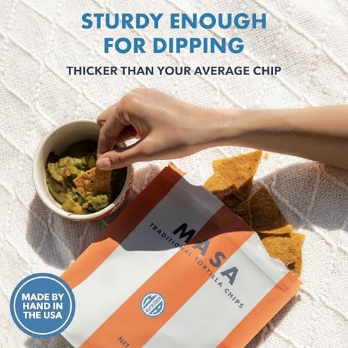 MASA CHIPS - Tortilla Chips Snack Pack - Seed Oil Free, Naturally Grown Corn Chips - Low Carb Snacks - Made with Grass Fed Tallow & Sea Salt Tortilla  thumbnail