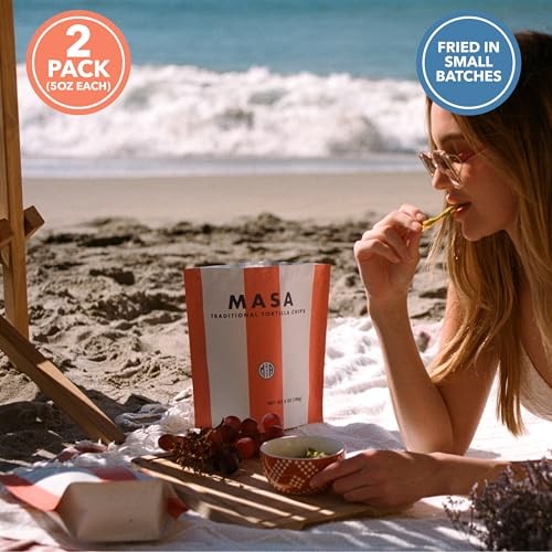 MASA CHIPS - Tortilla Chips Snack Pack - Seed Oil Free, Naturally Grown Corn Chips - Low Carb Snacks - Made with Grass Fed Tallow & Sea Salt Tortilla  thumbnail