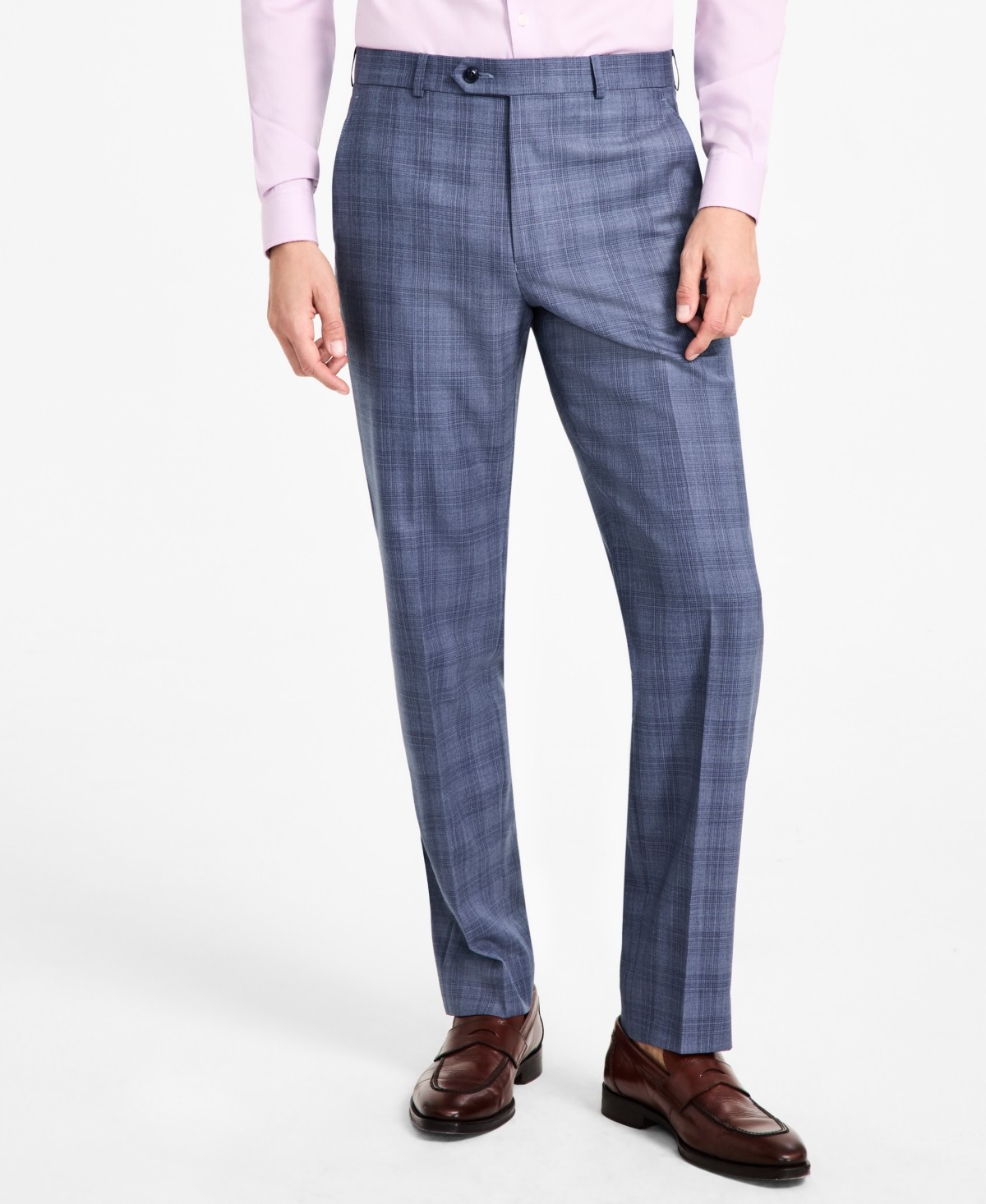 slim fit dress slacks Men's Black Pinstripe Pants main image 0