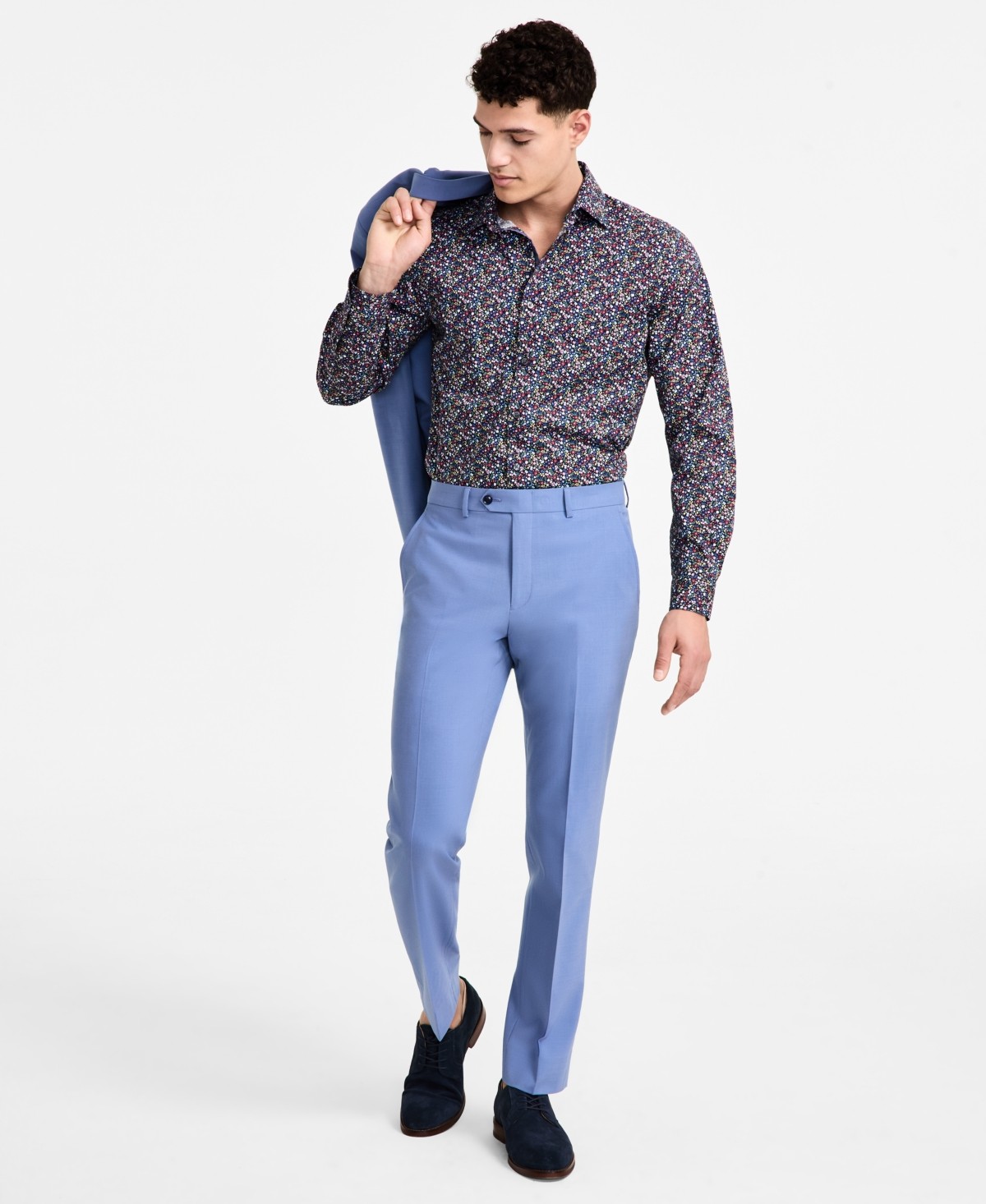 slim fit dress slacks Refined Men's Tailored Fit Straight Leg Formal Suit Pants main image 1