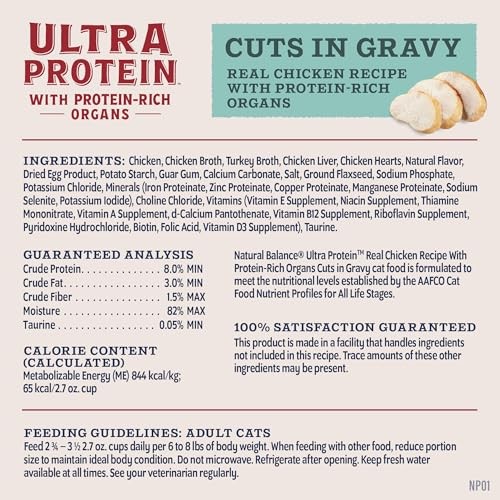 Natural Balance Ultra Protein Real Chicken/Protein-Rich Organ Cut Cat 10/2.7oz thumbnail