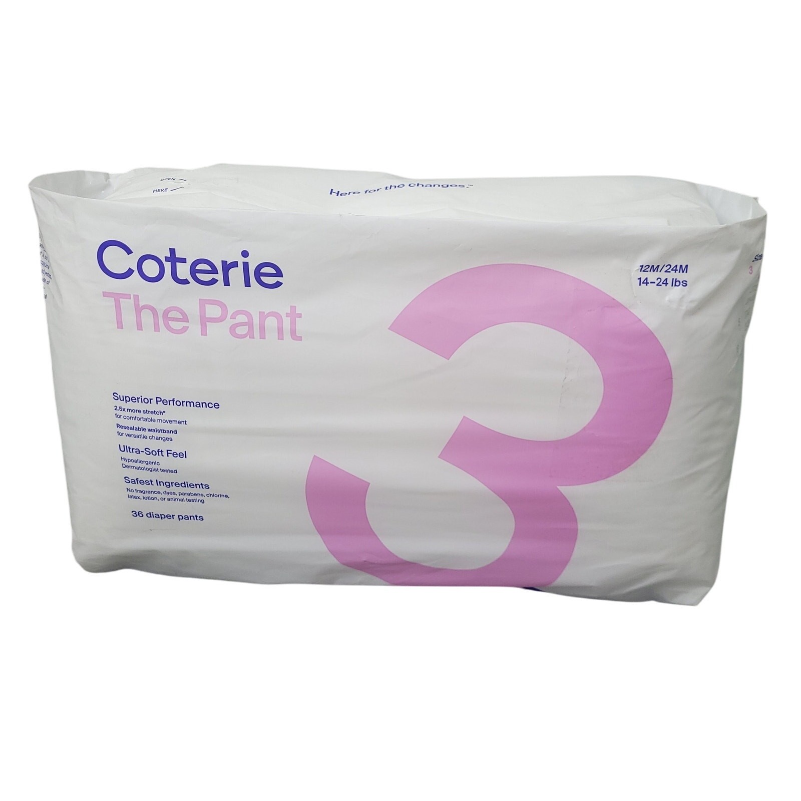 Coterie the Pant Pull-on Diaper Size 3 (14-24 Lbs) 36 Count Hypoallergenic