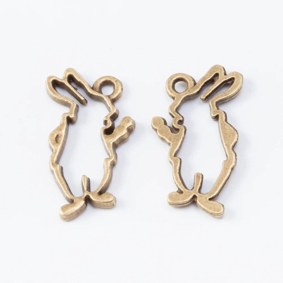80 Pieces of Retro Metal Zinc Alloy Rabbit Pendant for DIY Jewelry Necklace Making 6990