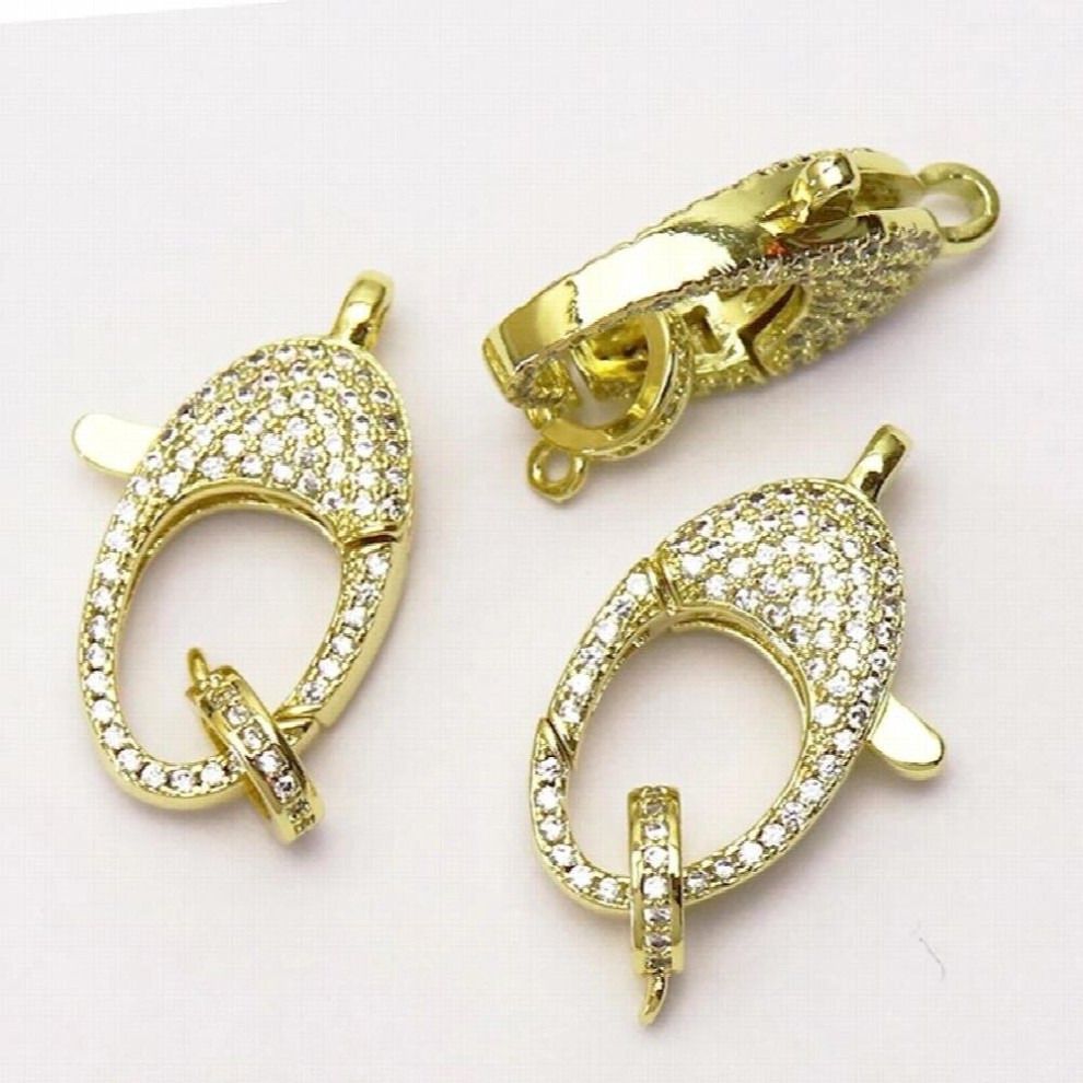 10Pcs Lobster Clasp Pendants Zircon Lobster Zircon Clasp Accessories Clasp for Jewelry Making 7287 thumbnail