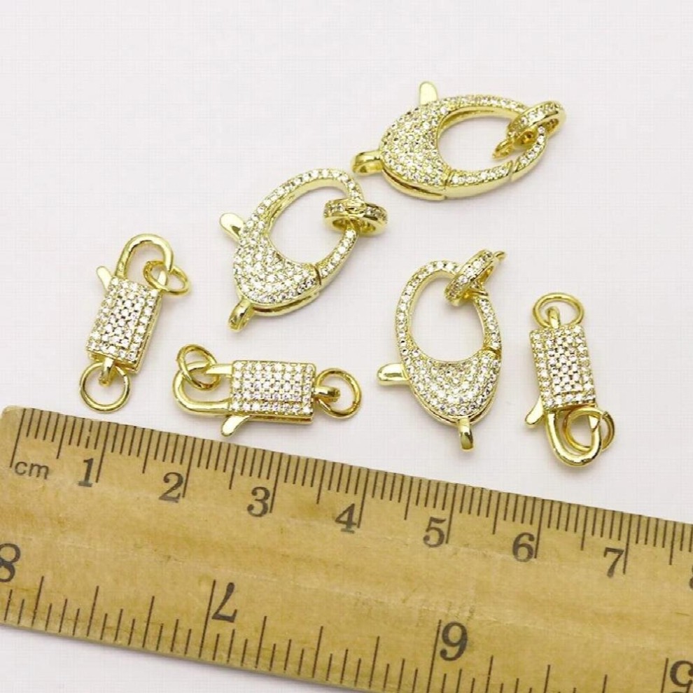 10Pcs Lobster Clasp Pendants Zircon Lobster Zircon Clasp Accessories Clasp for Jewelry Making 7287 thumbnail