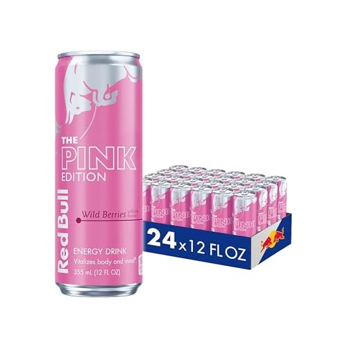 Red Bull Pink Edition Energy Drink, Wild Berries, 12 Fl. Z., Case of 24 Cans, with 114mg Caffeine, Taurine & B Vitamins