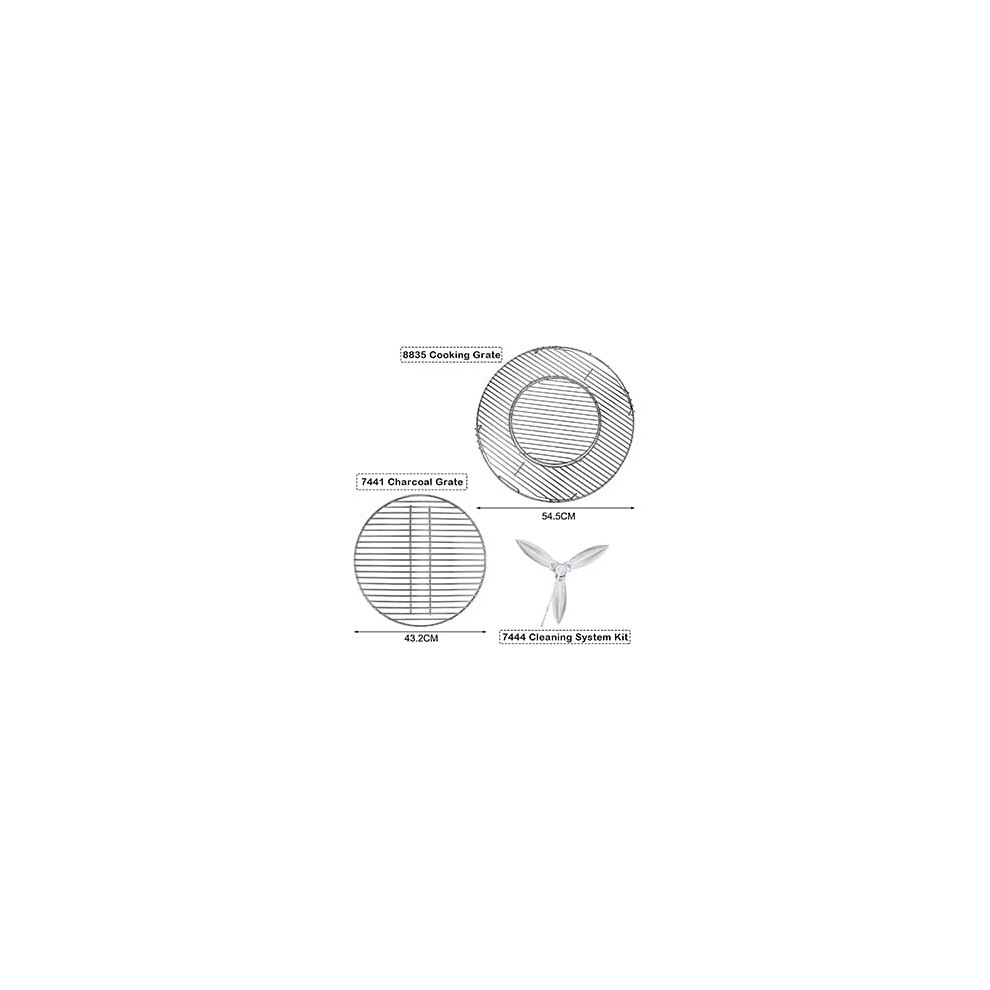 Denmay 8835 Cooking Grate, 7441 Charcoal Grate and 7444 Cleaning System Kit for Weber 57CM One-Touch Silver, Master-Touch and One-Touch Charcoal thumbnail