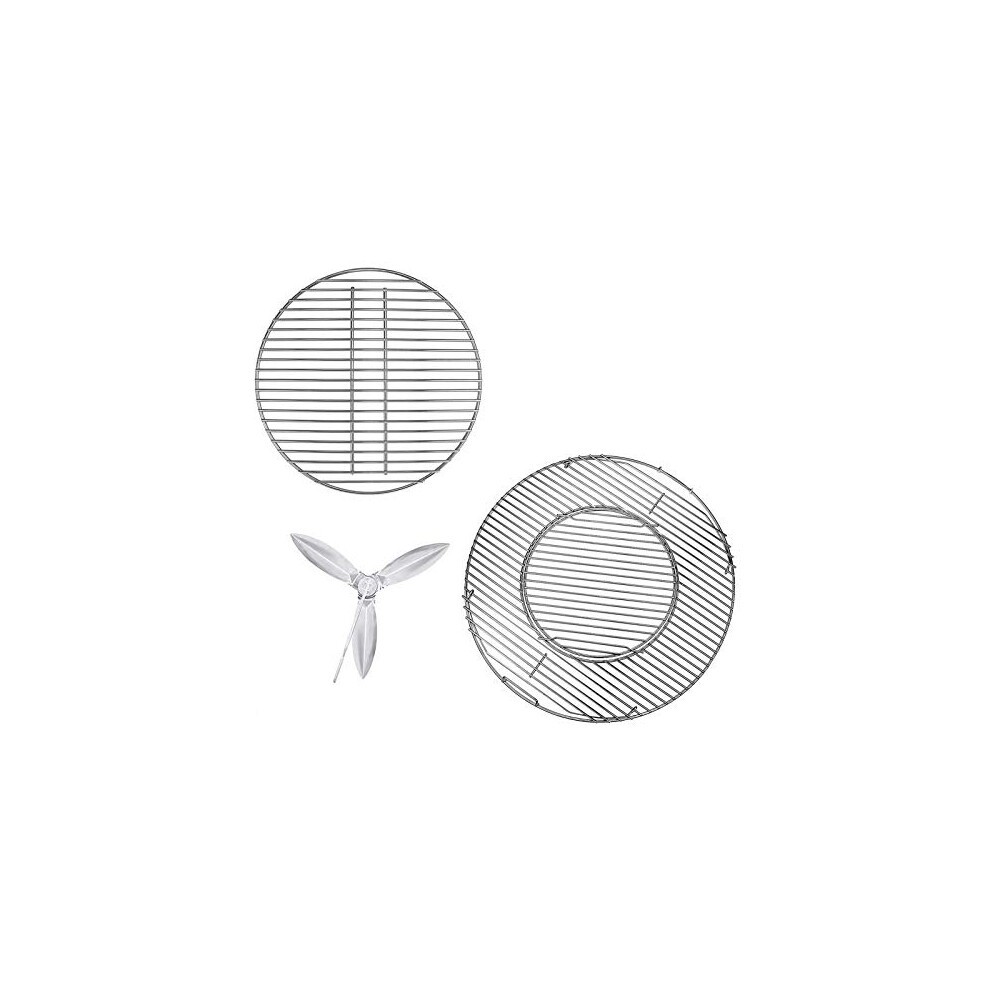GFTIME 8835 Cooking Grate, 7441 Charcoal Grate and 7444 Cleaning System Kit for Weber 57CM One-Touch Silver, Bar-B-Kettle, Master-Touch and One-Touch
