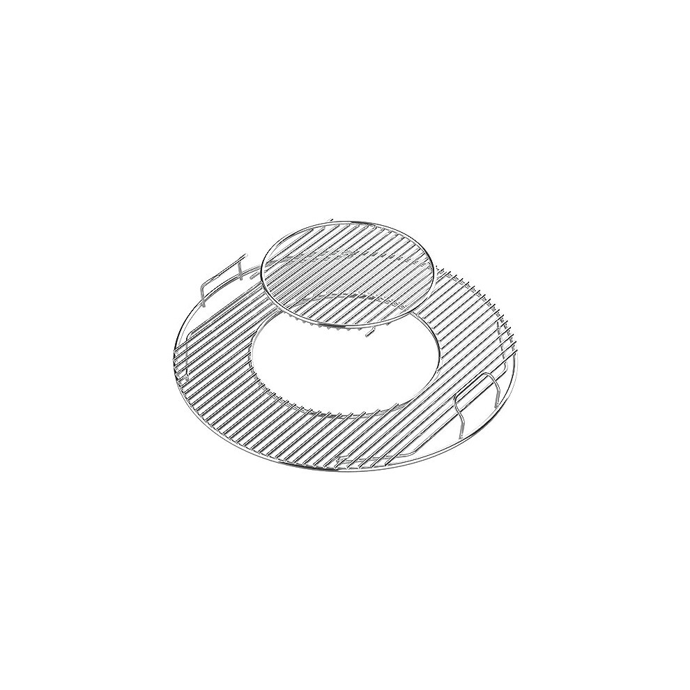GFTIME Hinged Round Cooking Grate Grill Replacement Parts for Weber 57cm Charcoal Grills Spare Parts Gourmet Chrome Plated for Weber 8835, One-Touch,