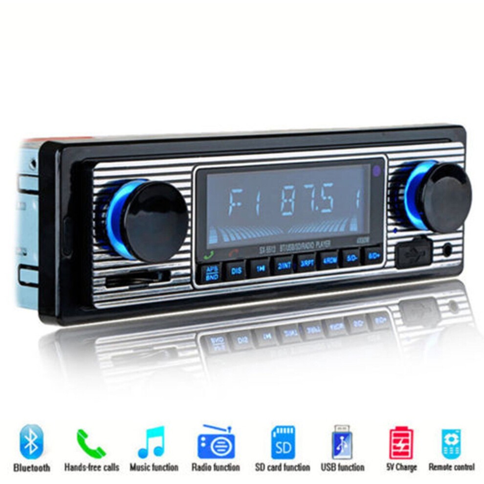 1 DIN Retro Car Stereo Audio Automotive Bluetooth with USB USB/SD/AUX Card FM MP3 Player PC Type:-5513 thumbnail