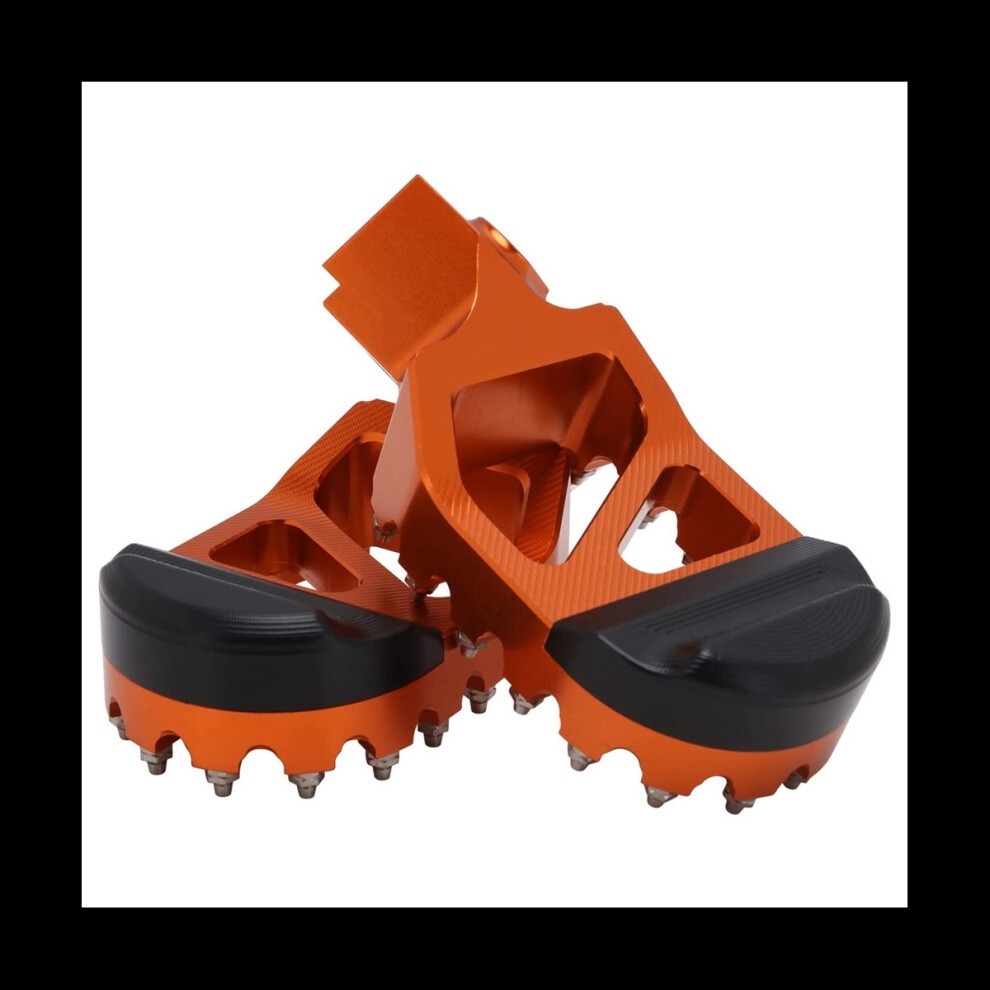 Motorcycle Foot Pegs Pedals with Wear-Resistant Block for 50Sx 09-22/65Sx 09-22/350 -F 14-15/85Sx 03-17 (Orange) thumbnail
