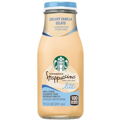 Starbucks Frappuccino Lite, Creamy Vanilla Gelato, Chilled Coffee Drink, 9.5 Fl Oz