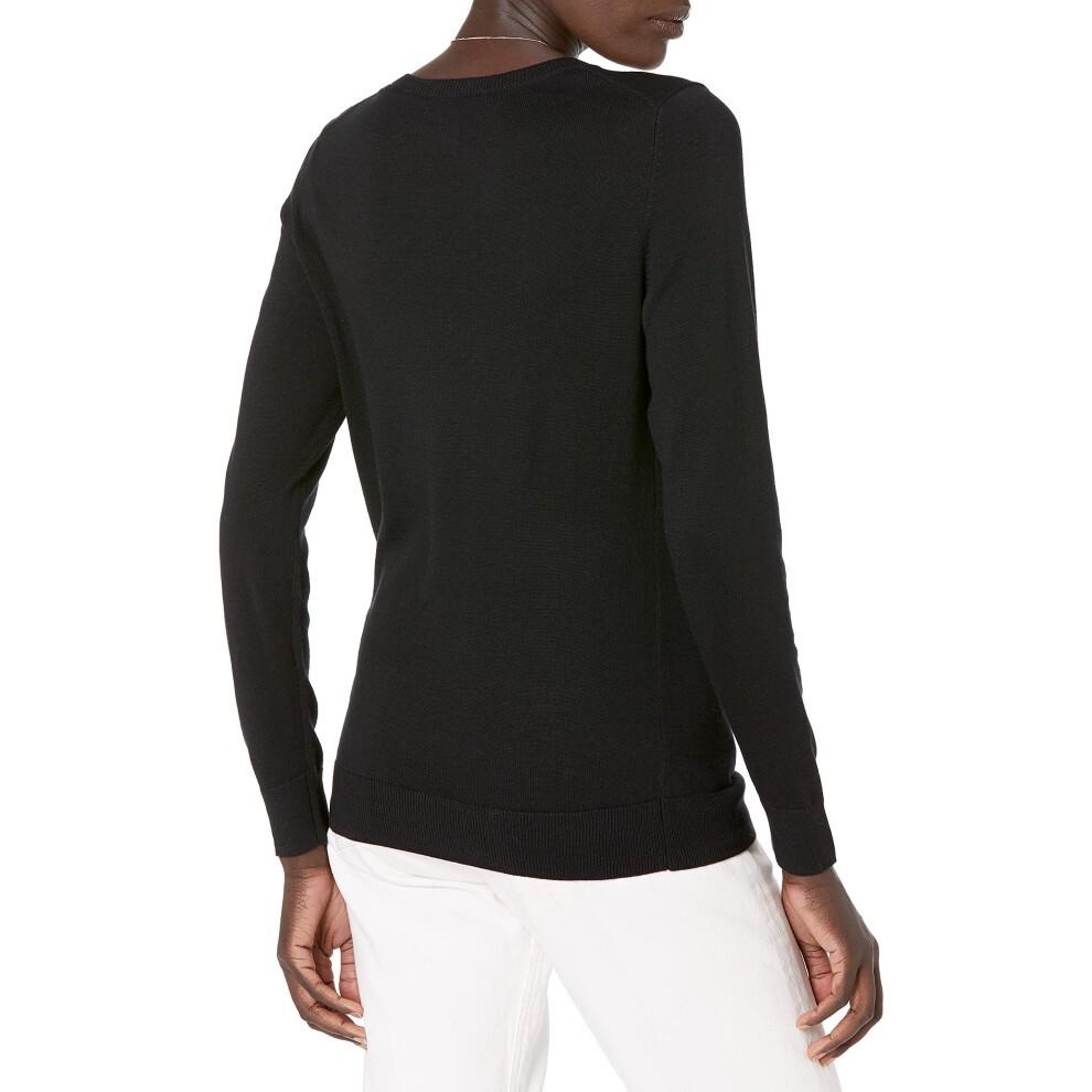 Amazon Essentials Women's Long-Sleeve Lightweight Crewneck Sweater Available in Plus Size  Black  6X thumbnail