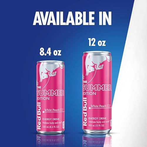 Red Bull Summer Edition Energy Drink, White Peach, 12 Fl. Oz., 6 X 4 Cans, Pack of 24 Cans, with 114mg Caffeine, Taurine & B Vitamins thumbnail