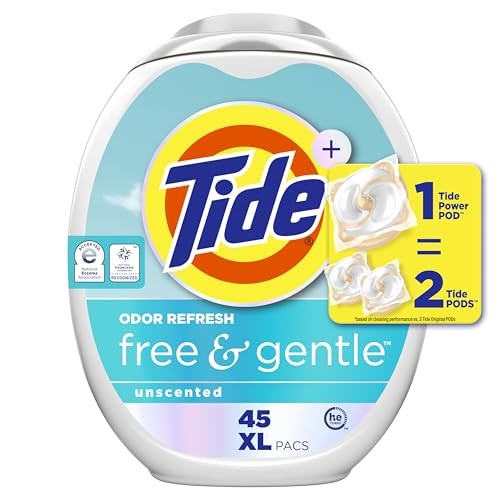 Tide Odor Refresh Free & Gentle HE Deep Cleaning Concentrated Laundry Detergent Pods 45 Pacs - 66oz