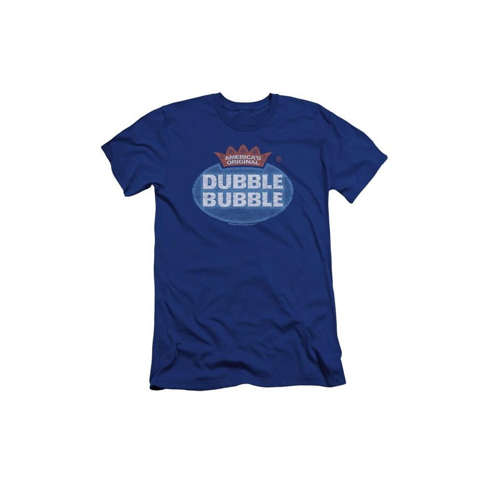 DBL107-PSF-1 Dubble Bubble Vintage Logo Premium Canvas Adult Slim Fit 30-1 Short Sleeve T-Shirt, Royal - Small