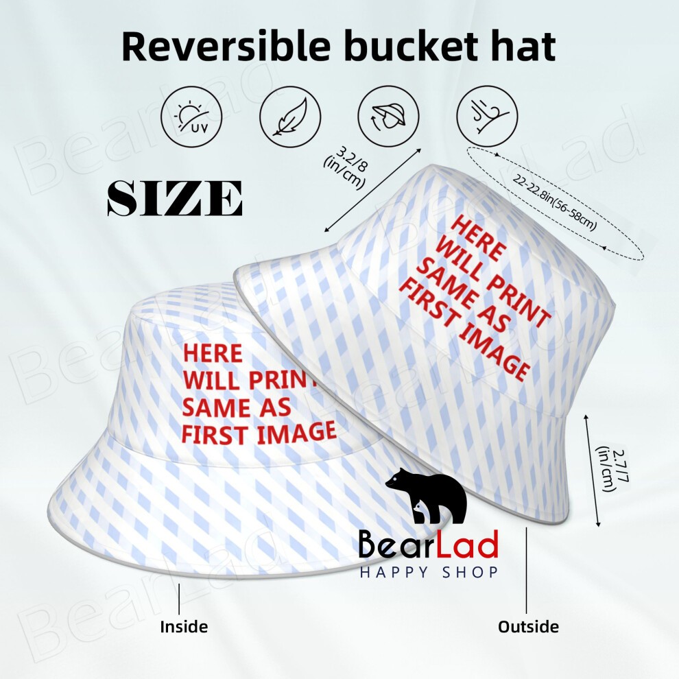 (Best Seller of Bush Light_15435) Bucket Hat Reversible Reflective for Men Women - UV50+ Sun Protection Double-Sided Fishing Hat with 360 Safety Strip thumbnail