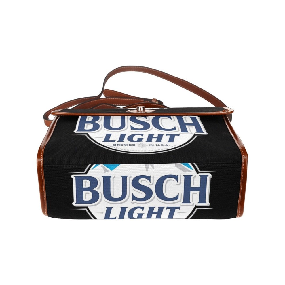 (best Seller of Bush Light_15435) Canvas Crossbody Handbag with Lock Top All Over Print Retro Messenger Bag for Women, Girl Brown Trim & Adjustable Sh thumbnail