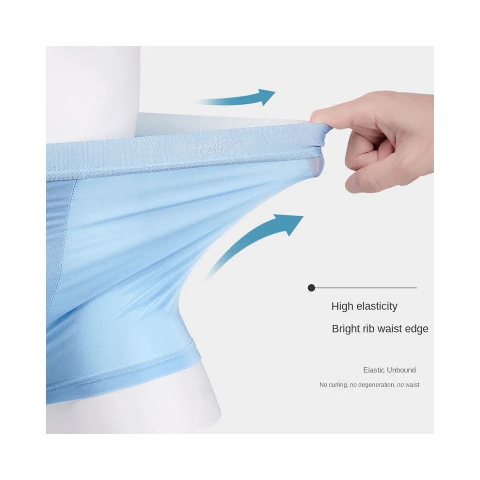 (9905, 4pcs) 4pcs Boxer Shorts Mens Ice Silk Underwear Cool Breathable thumbnail