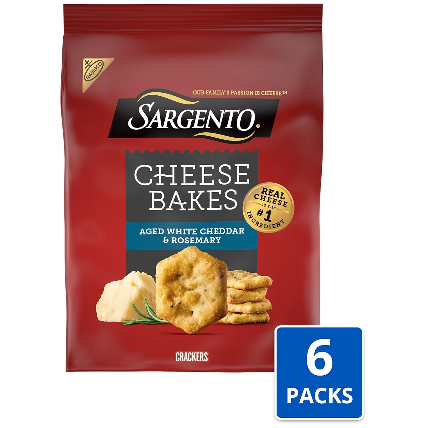 Sargento Cheese Bakes Aged White Cheddar and Rosemary Crackers, Cheese Crackers thumbnail