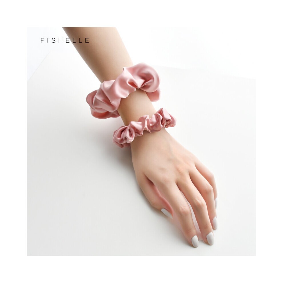 Solid Pure Silk 2.5cm Scrunchies 100% Natural Silk Satin Scrunchie for Women Ladies Sweet Hair Ties thumbnail