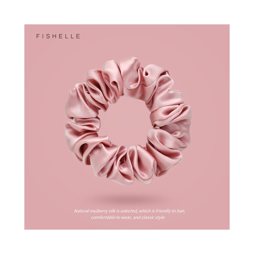 Solid Pure Silk 2.5cm Scrunchies 100% Natural Silk Satin Scrunchie for Women Ladies Sweet Hair Ties thumbnail