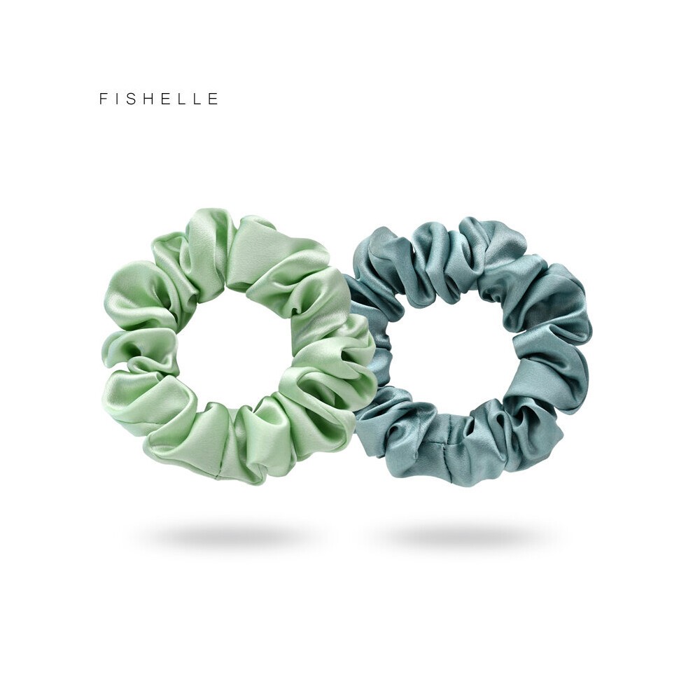 Solid Pure Silk 2.5cm Scrunchies 100% Natural Silk Satin Scrunchie for Women Ladies Sweet Hair Ties thumbnail